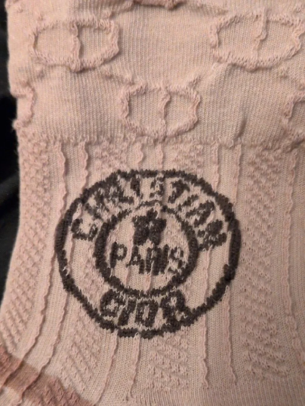 Dior Tan Crew Socks with Dark Brown Stripes - Picture 2 of 9